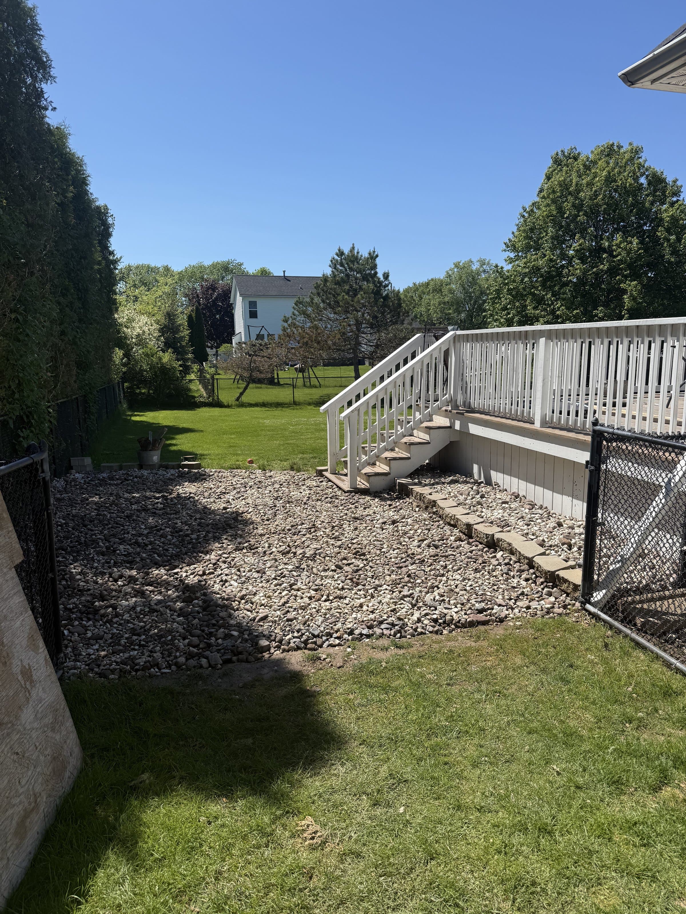 Backyard rock bed cleanup