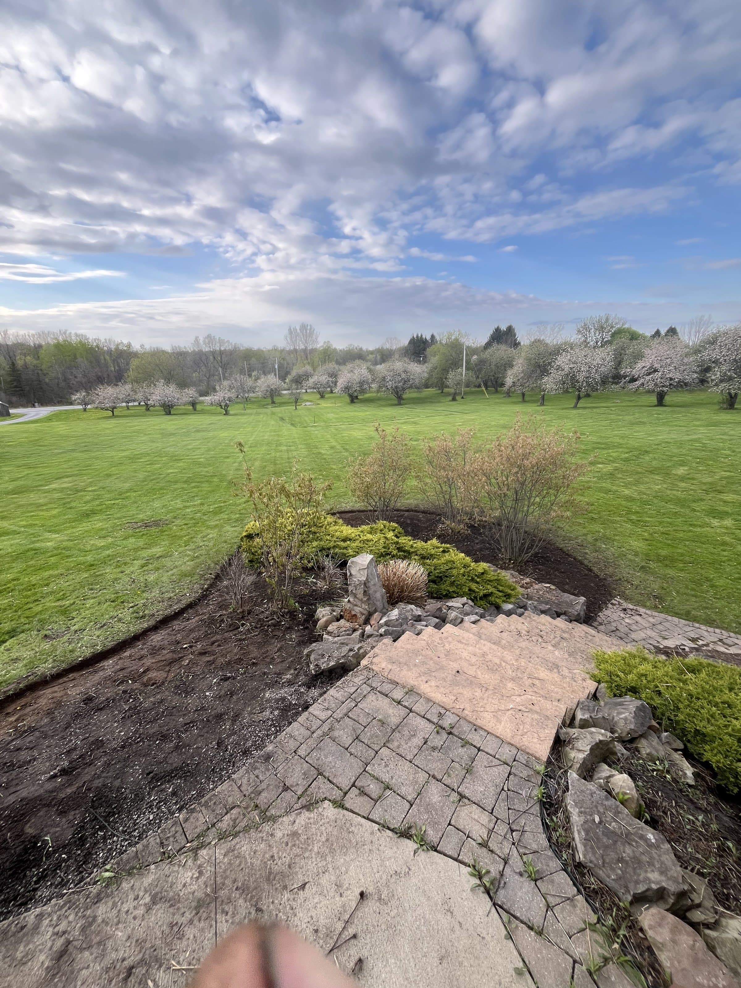 Paver walkway & rock garden steps