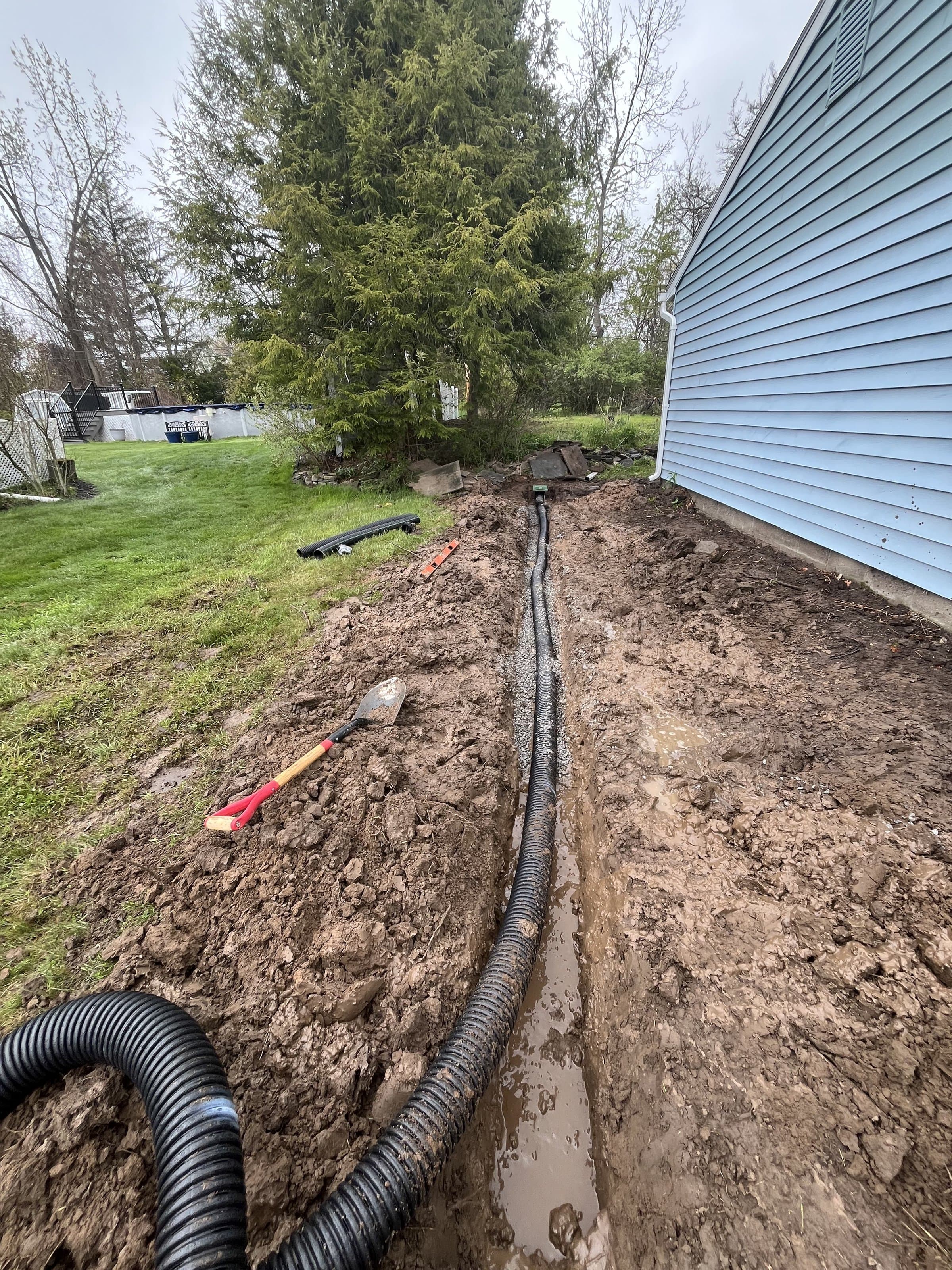 Yard drainage installation